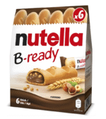 Nutella B-Ready Wafer Snack | Crispy Wafer Filled with Creamy Hazelnut Cocoa Spread | Pack of 6, 132g