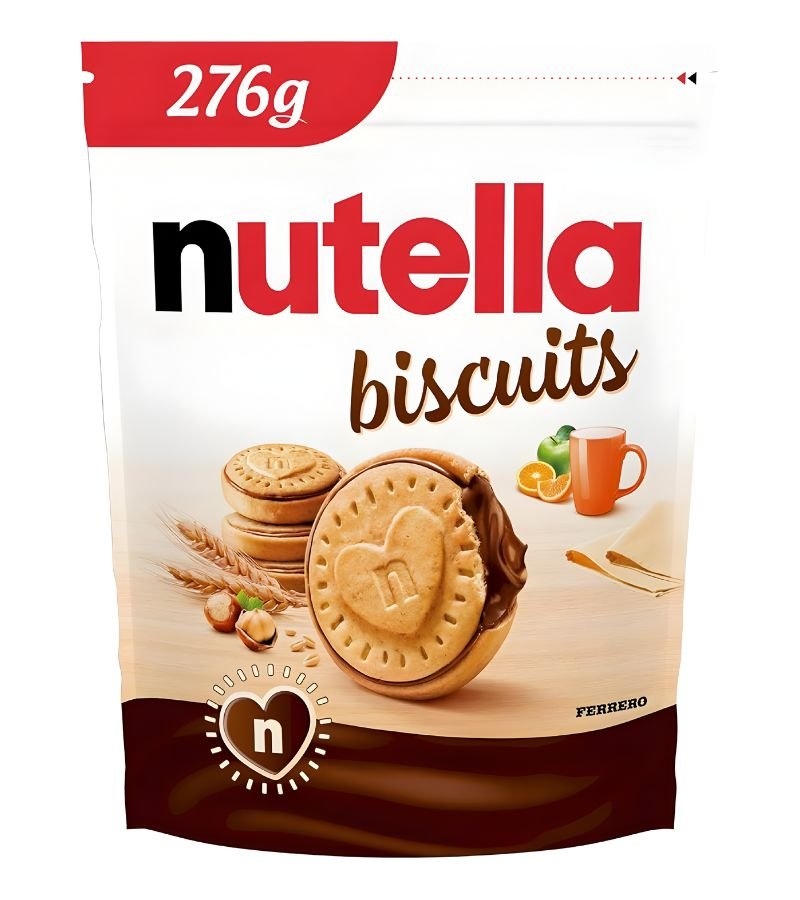 18 Nutella Biscuits | Crispy Cookies Filled with Nutella | 276g Pouch (20 pcs) - Image 1