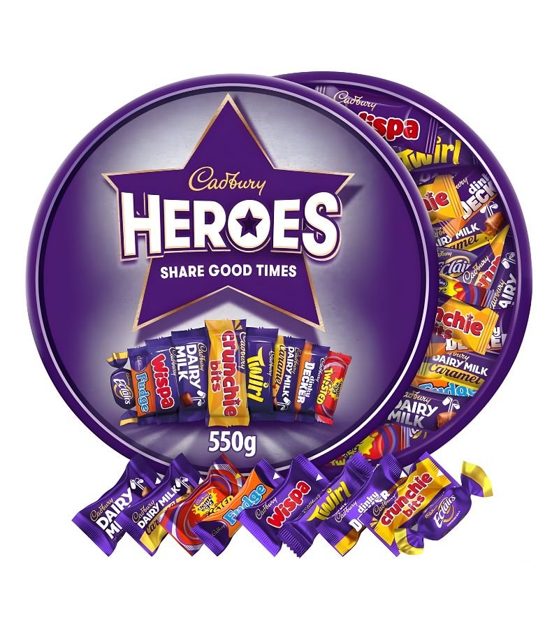22 Cadbury Heroes Chocolate Tub | Assorted Mini Bars | 550g - Image 1