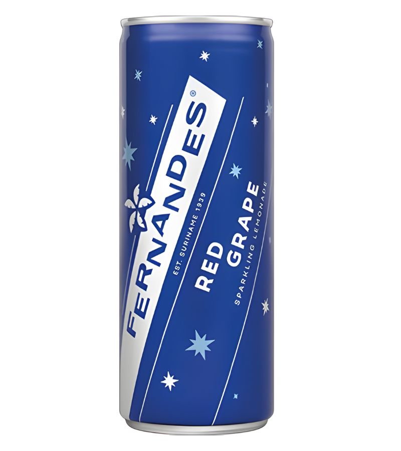 3 Fernandes Red Grape Sparkling Drink | 330ml Can | Refreshing Carbonated Beverage