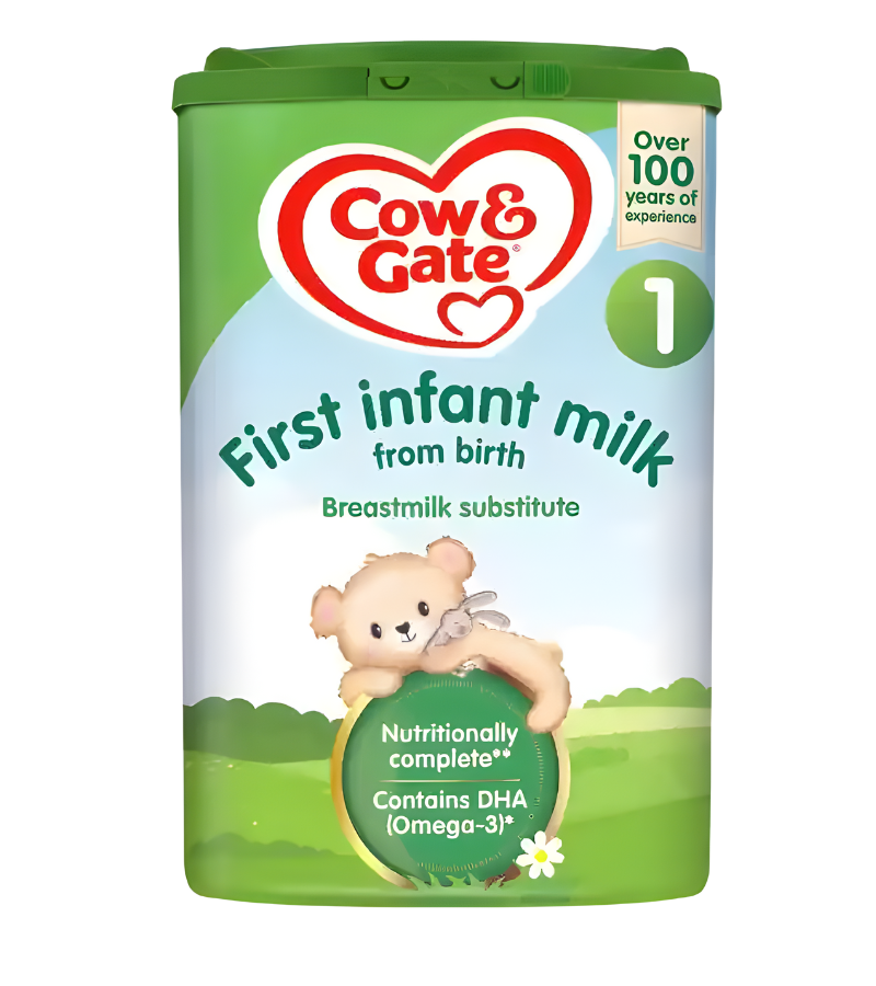 6 Cow & Gate First Infant Milk Formula Powder 800g – Breastmilk Substitute with DHA (Omega-3), Stage 1