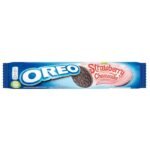 Oreo Strawberry Cheesecake Biscuits | Flavoured Cream Filling | 154g Pack | Cadbury Oreo