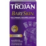 TROJAN STUDDED BARESKIN LUBRICATED CONDOMS – 10 COUNT