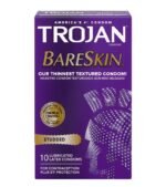 TROJAN STUDDED BARESKIN LUBRICATED CONDOMS – 10 COUNT